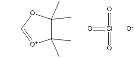 Molecular Structure of 1724-66-9 (1,3-Dioxol-1-ium, 4,5-dihydro-2,4,4,5,5-pentamethyl-, perchlorate)